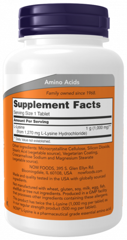 NOW L-Lysine 1000 mg, 100 таблеток NOW L-Lysine 1000 mg, 100 таблеток