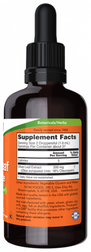 NOW Olive Leaf Glycerite 18%, 59 мл NOW Olive Leaf Glycerite 18%, 59 мл