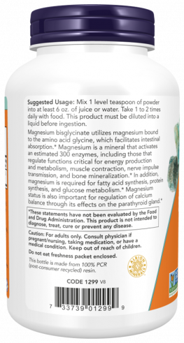 NOW Magnesium Bisglycinate, Магния Бисглицинат, 227 грамм