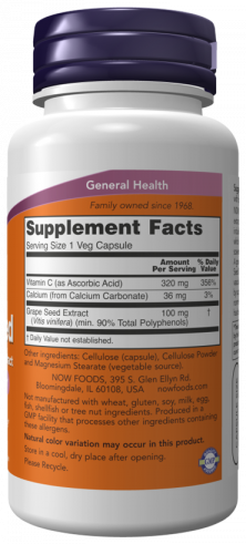 NOW Grape Seed 100 mg, 100 капсул NOW Grape Seed 100 mg, 100 капсул