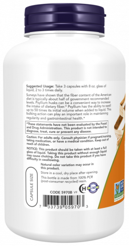 NOW Psyllium Husk Caps 500 мг, 200 капсул NOW Psyllium Husk Caps 500 мг, 200 капсул