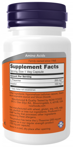 NOW L-Theanine 200 mg, 60 капсул NOW L-Theanine 200 mg, 60 капсул