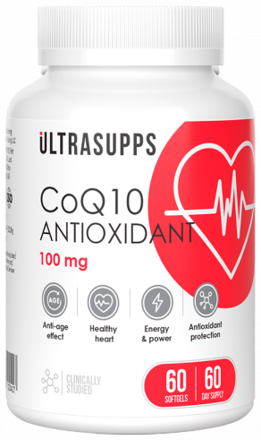Ultrasupps CoQ10, 60 капсул Ultrasupps CoQ10, 60 капсул