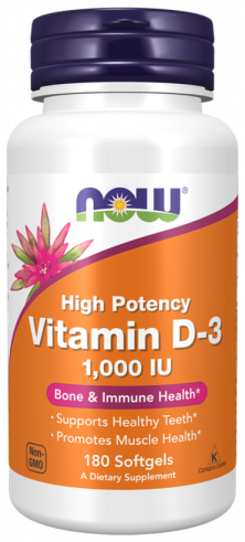 NOW Vitamin D-3 1000 IU, 180 капсул NOW Vitamin D-3 1000 IU, 180 капсул