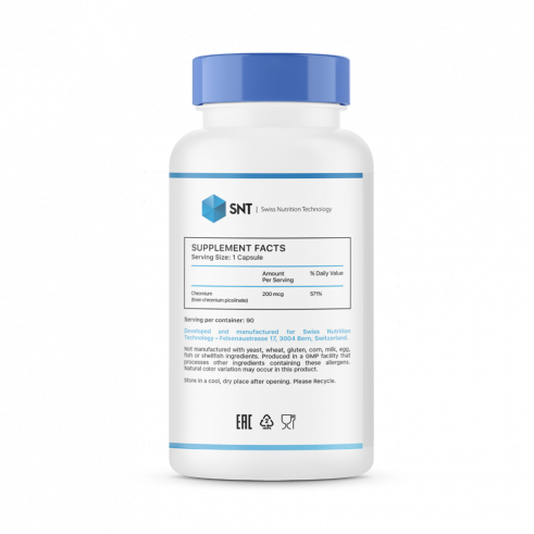 SNT Chromium Picolinate 200 mg, 90 капсул SNT Chromium Picolinate 200 mg, 90 капсул