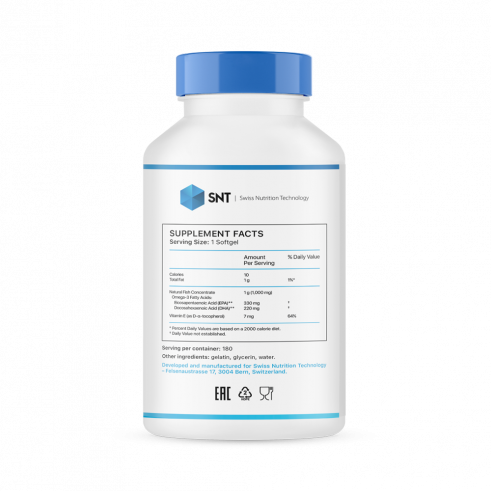 SNT Omega 3 Mega, 180 капсул SNT Omega 3 Mega, 180 капсул